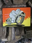 VINTAGE MICHELIN MAN MOTORCYCLE TIRES PORCELAIN ADVERTISING SIGN TIRE 8" X 12"