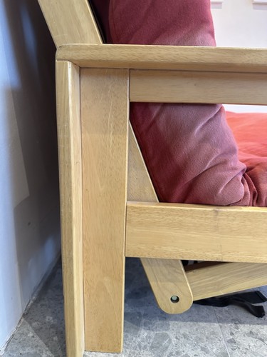 Futon sofa bed (double) with mattress and red cover - Picture 7 of 23