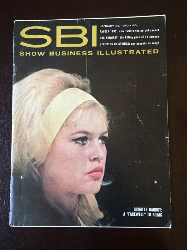 SHOW  BUSINESS ILLUSTRATED MAGAZINE  1962 Bardot, EX Anka EX lot of 2
