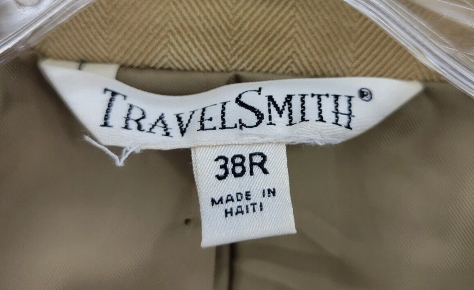 Blazer TravelSmith Masculino 38R Marrom Dois Botões Casaco Esportivo Bolsos - Imagem 3 de 4
