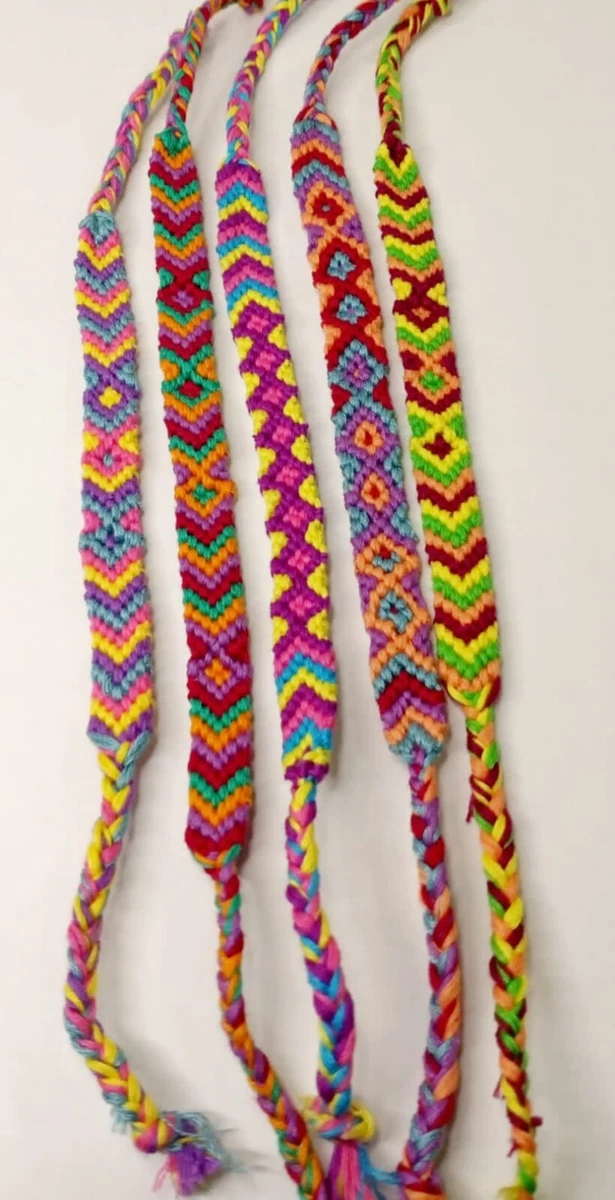 Woven handmade thread tribal diamond pattern and chevron friendship bracelet