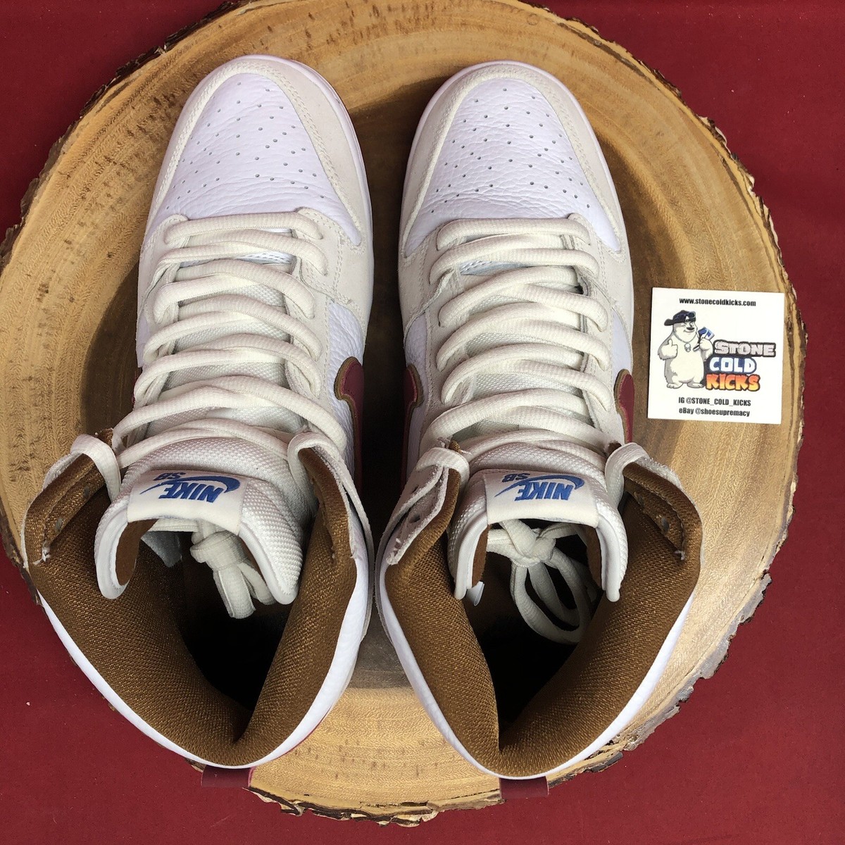 Nike SB Dunk High Pro Crimson Swoosh Sail White Size 11.5 CV9499