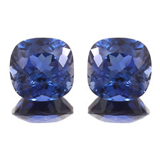 Natural Ceylon Blue Sapphire Cushion Loose Gemstone Cut Matching Pair 8x8 MM