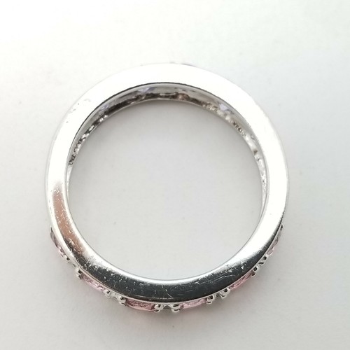 PJC Sterling Silver Pink & Purple Topaz Double Side Eternity Band Ring Size 5 - Imagen 8 de 11