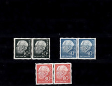 Bund, Briefmarken, 30,40 und 80 Pfennig der Heuss II Ausgabe  Paare ** aus Bogen