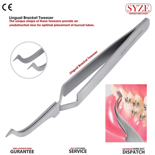 Orthodontic Lingual Bracket Buccal Tweezers Buccal Tube Holder, Dentist