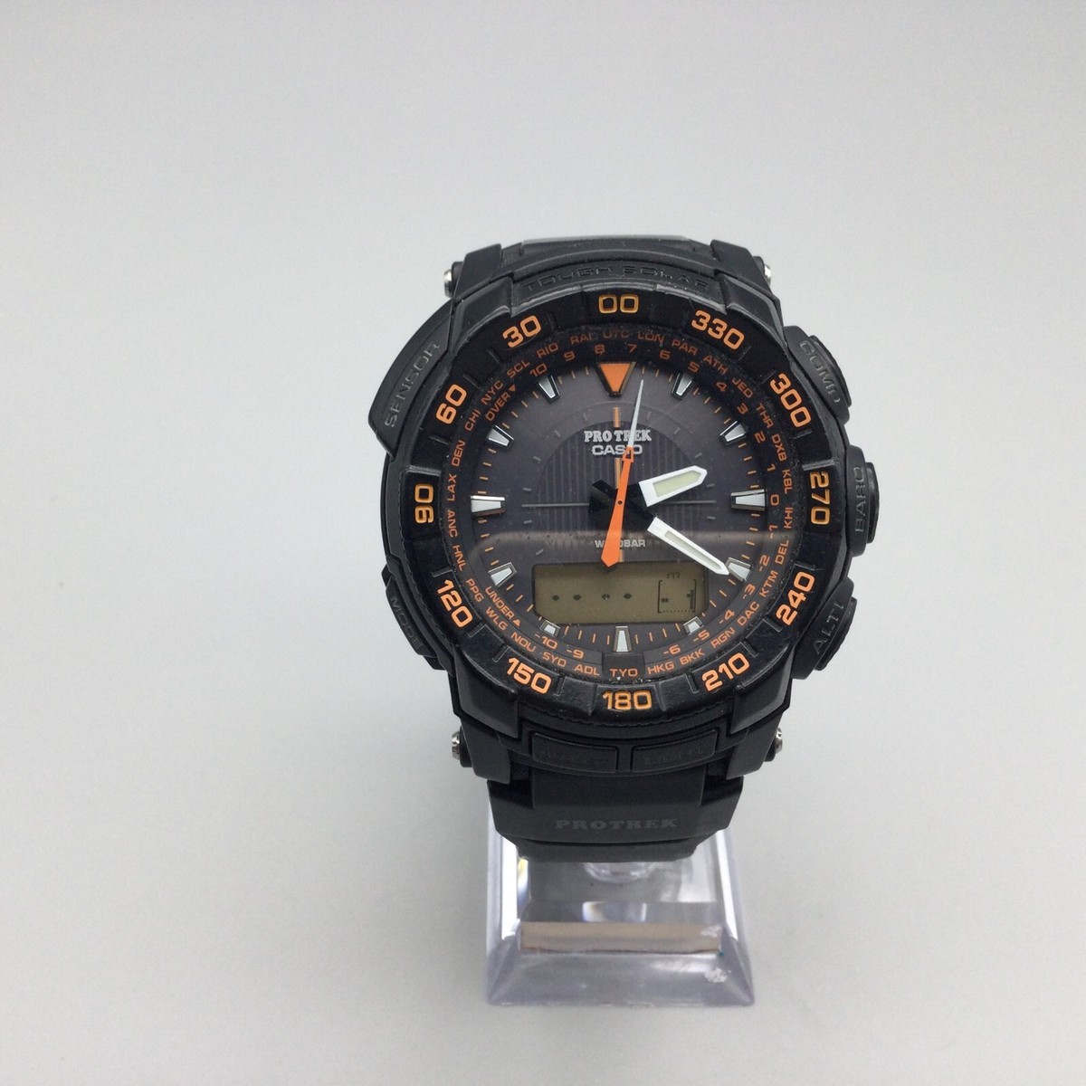 Casio ProTrek Watch Men 48mm Tough Solar Digital Analog Day Casio ProTrek Watch Men 48mm Tough Solar Digital Analog Day