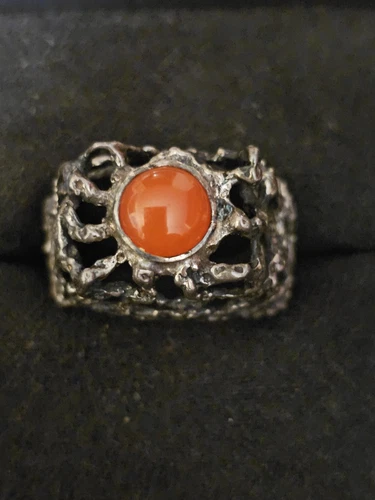 925 Israel Carnelian Silver Ring (Vintage)