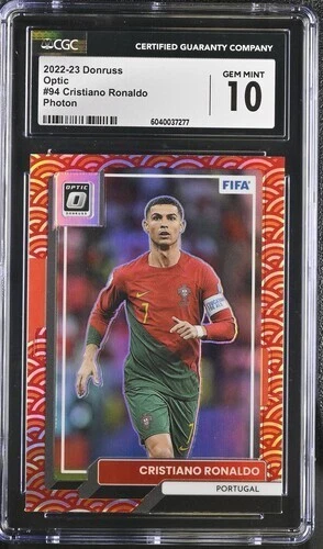 2022-23 Panini Donruss Optic Cristiano Ronaldo Photon Prizm #94 CGC 10