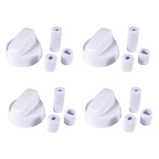 4-Pack White Generic Universal Control Knob With 12 Adapters