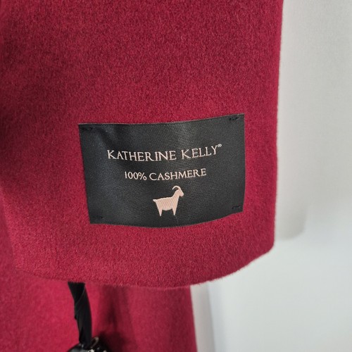 Katherine Kelly Women's Belted Coat Size 14 Cashmere Red Luxury Long Coat - Picture 6 of 12