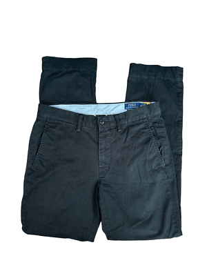 スラックス POLO RALPH LAUREN Men Straight Pants 710916653 004 black Buckled Stretch Chino Trouser | Ralph Lauren