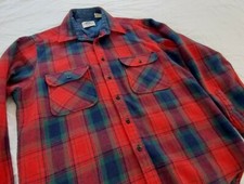 Vintage Fieldmaster Wool Blend Field Shirt Men's M Red Plaid Shirt Button-up