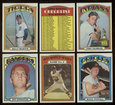 1972 Topps, U-Pick 10 ExMt-NrMt 140 Diff Mid-series/minor stars