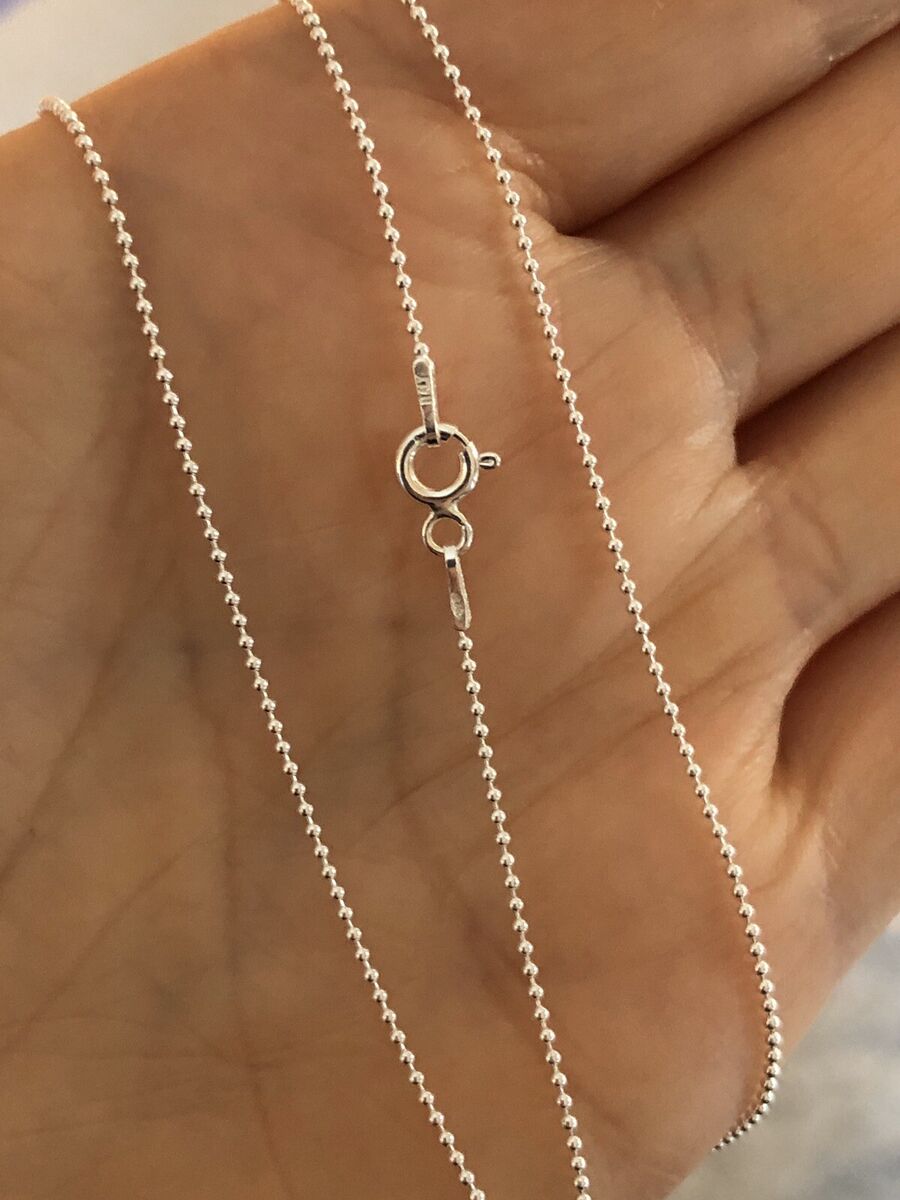 Italian 925 Sterling Silver Bead Chain Necklace 14-30 Inches Italian 925 Sterling Silver Bead Chain Necklace 14-30 Inches