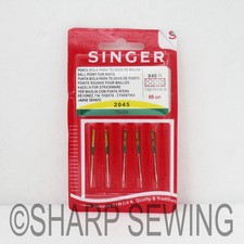 5 SINGER BALLPOINT KNIT NEEDLES 2045 HOME SEWING MACHINE SIZE 09/70 130/705H-S