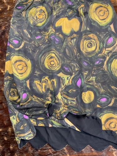 1960s Impressionist Floral Saramae Half Slip Union Made in the US Size Small - Picture 7 of 12