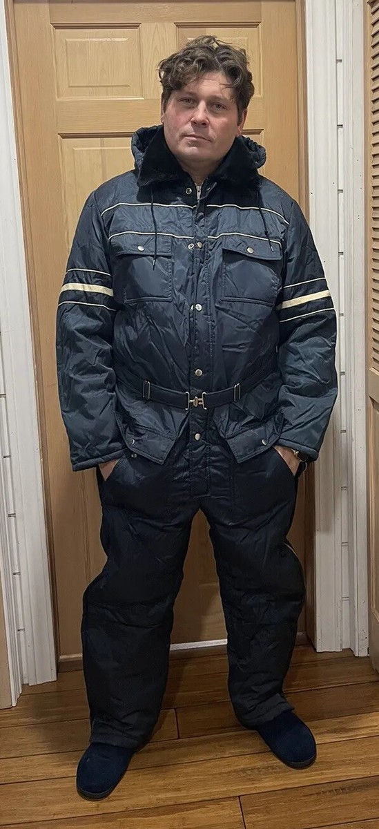 Combinaison De Neige Vintage Sears Taille 42 - Marron, Capuche Réfléchissante, Doublure Polaire - Occasion