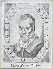 MARCO ANTONIO PEREGRINO WRITER (1530-1616) ITALY PORTRAIT ENGRAVING 17th century
