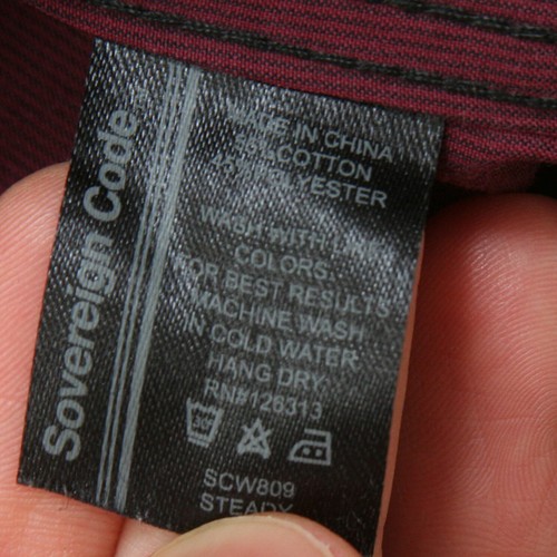 Sovereign Code Burgundy Red Solid 2 Pocket Dress Shirt Long Sleeve Medium JKT14 - Picture 5 of 5