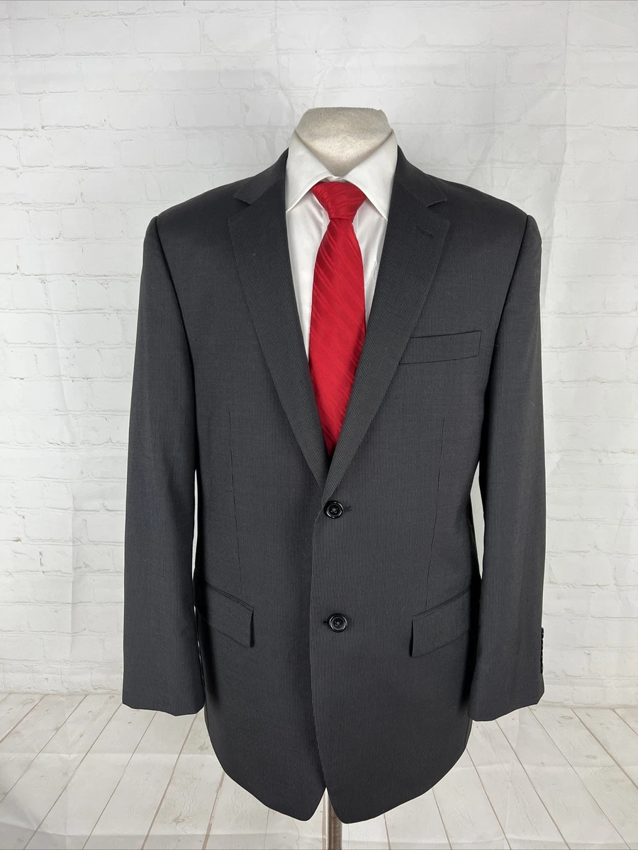 Michael Kors Men s Dark Gray Black Striped Wool Suit 41R 36X28 595