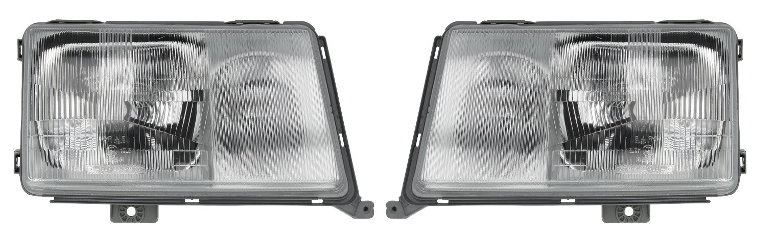 Paire d'optiques pneumatiques pour Mercedes W124 avec lentille en verre anti-jaunissement