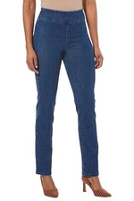 DG2 by Diane Gilman Compact Comfort Denim Straight Leg Jean Midtone