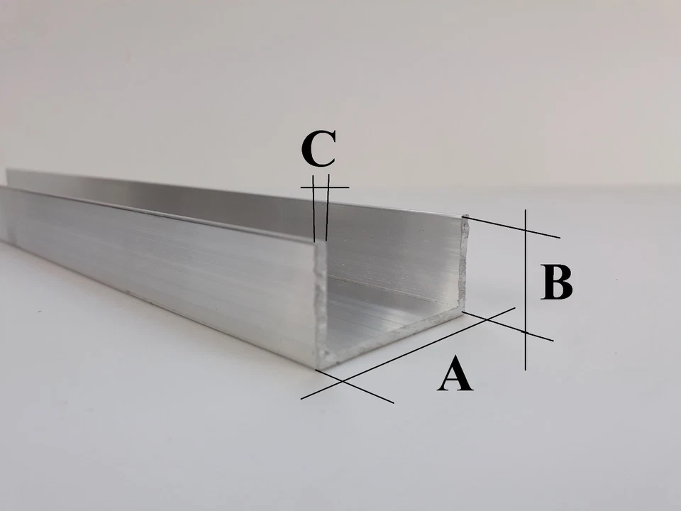 Aluprofil U-Profile U Winkel Schwarz MATT RAL 9005 Pulverbeschicht - Bild 3 von 4