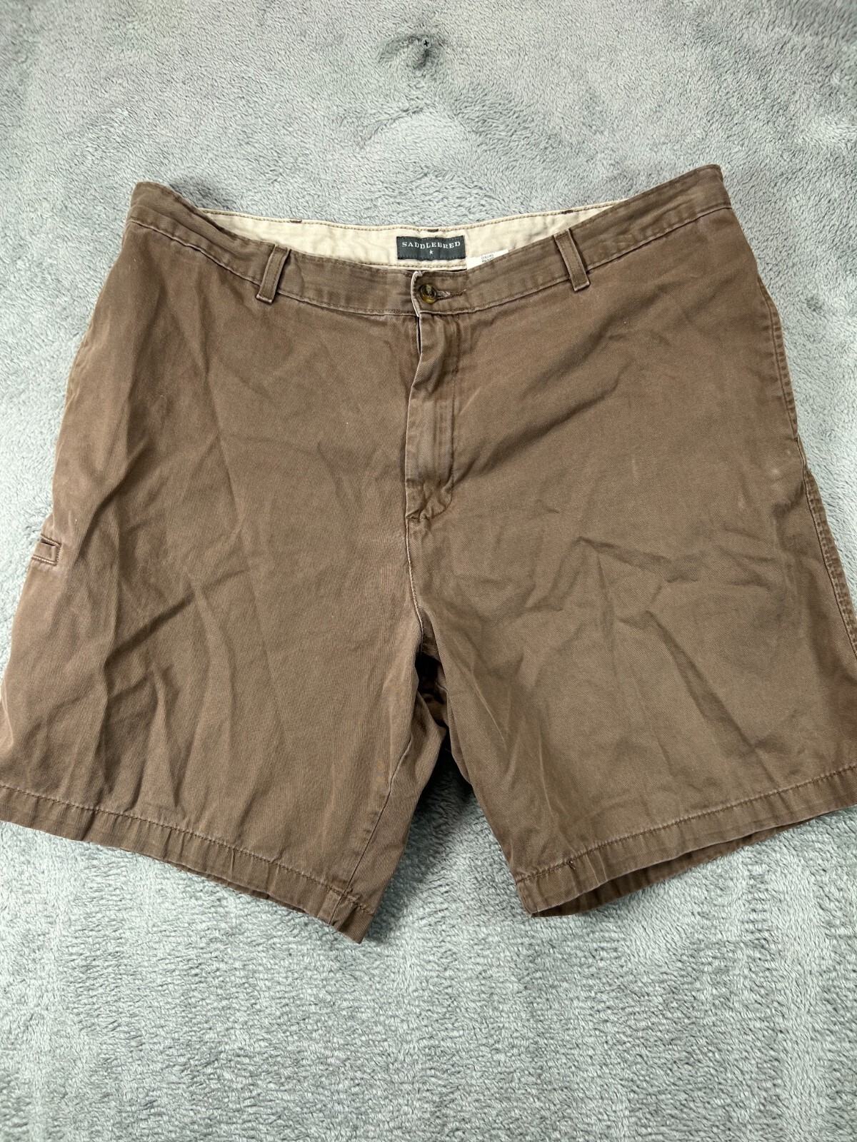 Shorts Men 40W Saddlebred Brown Chino Flat 13