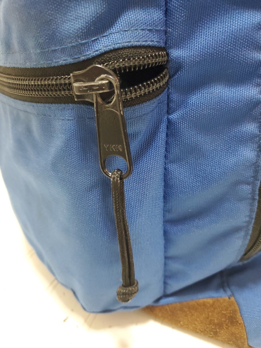 Vintage 80s 90s EASTPAK Blue Backpack Made in USA Suede