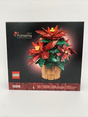 LEGO Icons Poinsettia Set 10370 - Holiday Flower Décor Center Piece