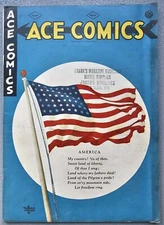 ACE COMICS #65 VERY GOOD+ 4.5 VG+ 1942 MACARTHUR CLASSIC GOLDEN AGE FLAG COVER