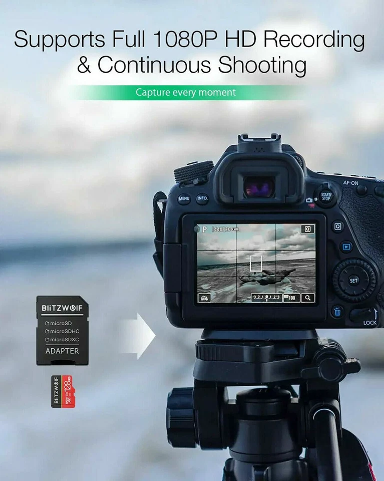 BlitzWolf Class 10 V30 1080p FHD 32GB 64GB 128GB 256GB Micro SD TF Memory Card - Image 3 of 4