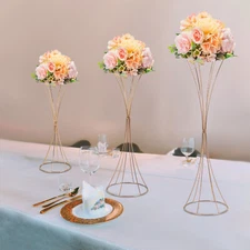 3PCS Flower Rack Vase Stand Prop Road Lead Hourglass-shaped Wedding Party Decor