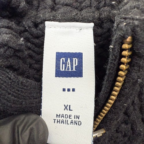 Gap Cardigan Sweater Boys XL Black Acrylic Cable Knit Long Sleeve Full Zip - Picture 11 of 12
