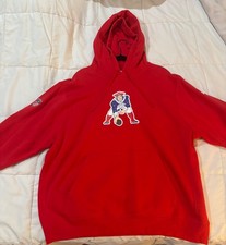 new england patriots red hoodie nike men size XL throwback