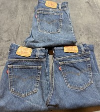 Vintage Levis 501 Men Jean Size 30 Blue Denim LOT OF 3 Straight Button Fly 30X30