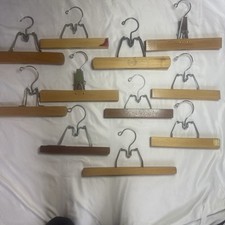 11 Vintage Wooden Assorted Pants Hangers Clothing Closet Organization Setwell