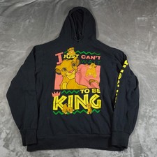 Vintage Disney Lion King Simba Hoodie Mens Large I Just Cant Wait To Be King 90s