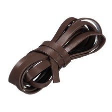 Flat Leather Cord, 3.3 Yard 10mm Leather String Strips for DIY Craft Deep Coffee