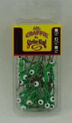 Strike King MRCJH25PK116-2752ml Mr Crappie Jig Kopf Limetreuse Grün 25ct