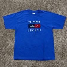Vintage Tommy Hilfiger Sports Blue Embroidered T Shirt Men's Size XL Murina Tag