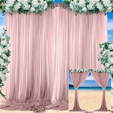 2 Panels 5x10ft Dusty Rose Backdrop Curtains Pink Polyester Wrinkle Free