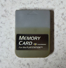 SONY PS1 PLAYSTATION 1 PERFORMANCE MEMORY CARD VERY RARE TESTED VINTAGE 