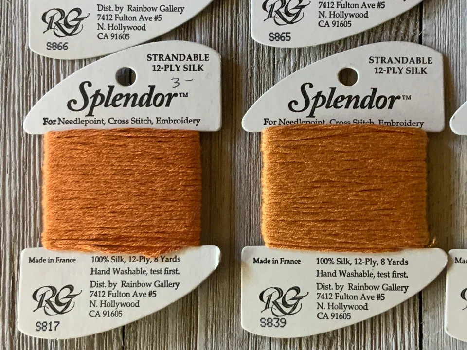 Lote de 6 punta de aguja/bordado HILO ARCO IRIS GALERÍA Esplendor Seda Azul Dorado Foto 3 de 4