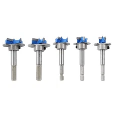 5 PCS Forstner Drill Bits Drilling with Hexagonal Handle Hole Drilling Set