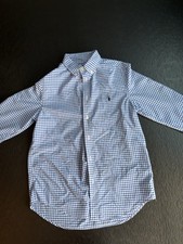 Polo Ralph Lauren Blue Checkered Shirt Custom Fit, Button Down, Size Youth Large