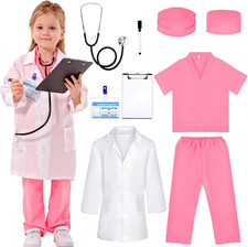 Liberry Doctor Costumes for Kids, Toddler Dress up Clothes with Real Stethoscope