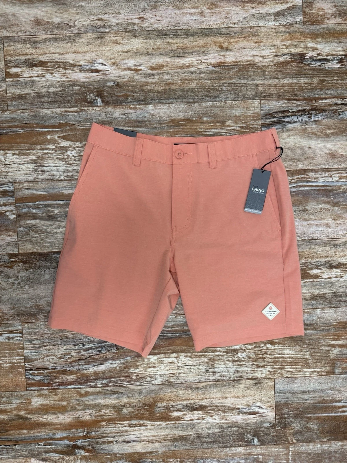 Mens Travis Mathew Tech Chino Shorts Size 32 New With Tags Pink Golf Stretch