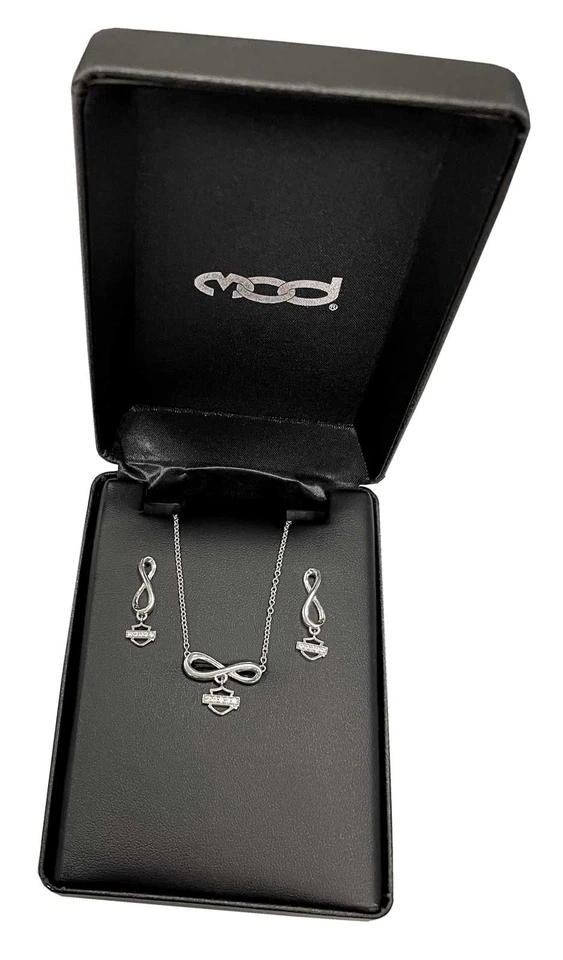 Juego de regalo de collar y pendientes Harley-Davidson Bling Infinity para mujer HDS0009-18 Foto 3 de 3